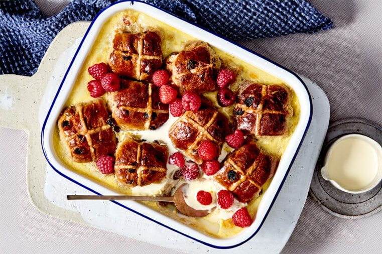 Hot Cross Bun Pudding